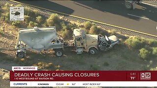 Deadly crash shuts down westbound I-10 in the west Valley