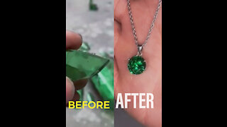 He turned a glass piece into a beautiful necklace