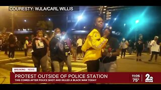 Protest in DC outside of police station after officer shot and killed a black man