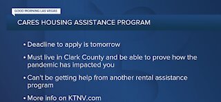 One day left to apply for Cares Housing Assistance Program