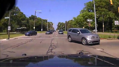 Dash cam captures insane footage of stolen police car
