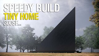 300sf loft home speedy build in Sketchup & tiny house tour (4x5m - 13'x16.4') rendered in Enscape