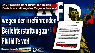 AfD-Fraktion geht juristisch gegen Berichterstattung der Tagesschau vor!