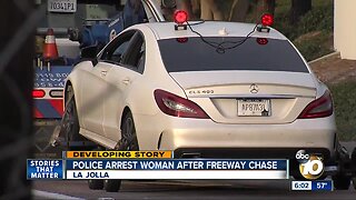 Woman arrested after leading police on chase