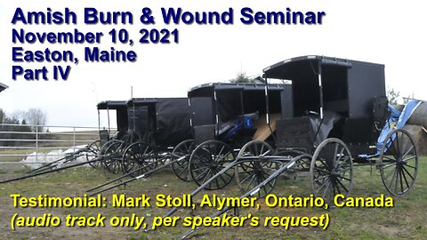 Amish Burn & Wound Seminar, Part IV: *AUDIO ONLY* Testimonial of Mark Stoll, from Alymer, Ontario