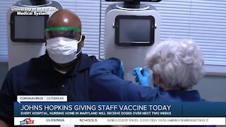 Johns Hopkins giving staff vaccine today