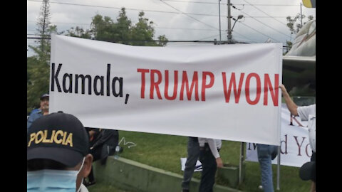 Guatemala’s prez blames Biden for border crisis as protesters tell Kamala Harris ‘Trump won’