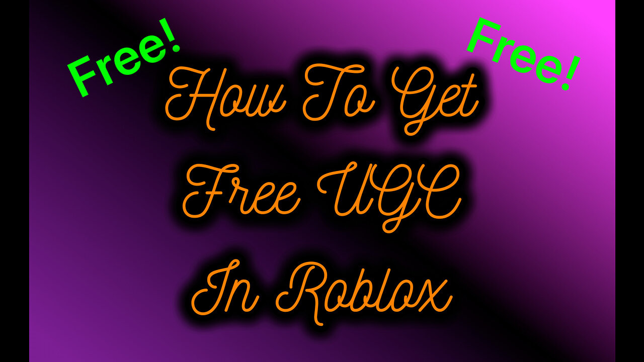 How To Get Free UGC In Roblox