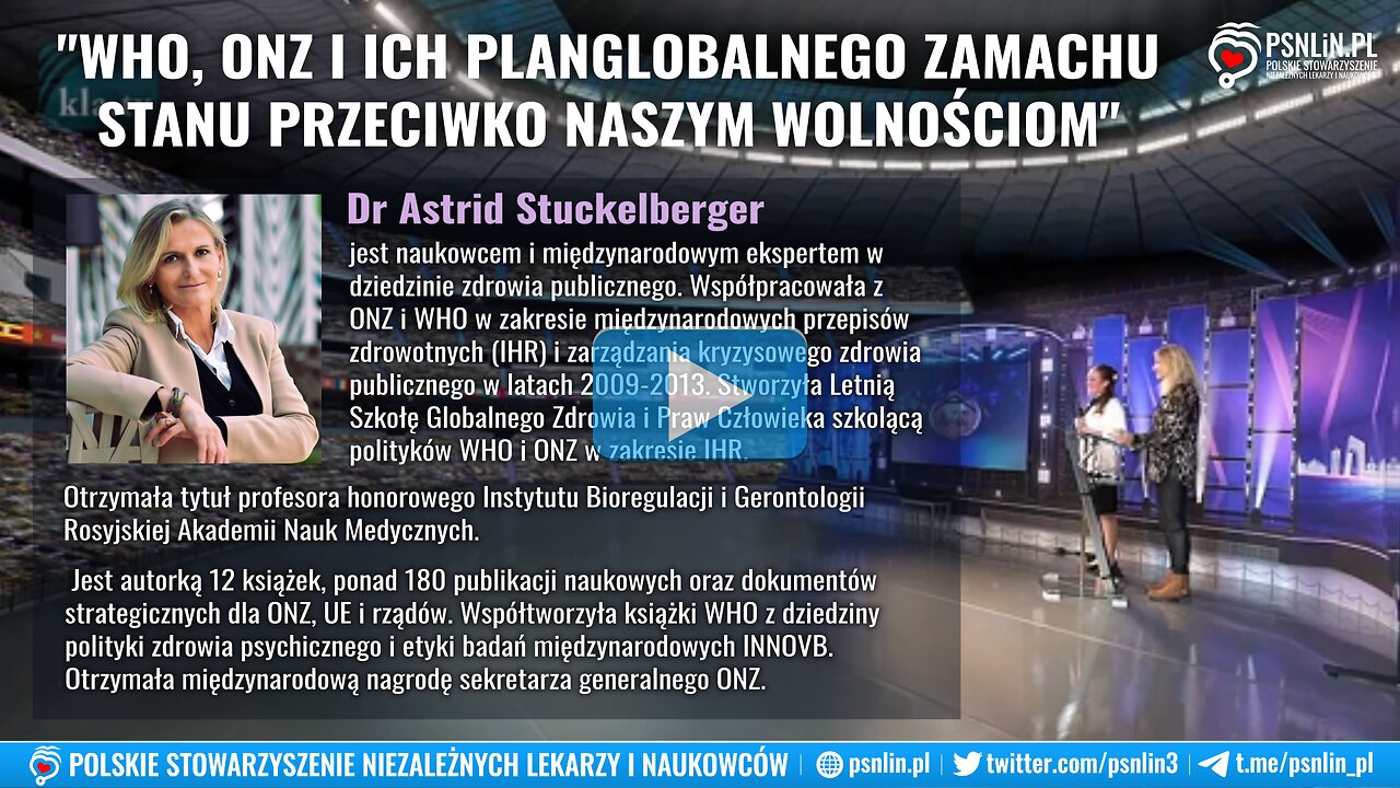 POLSKI LEKTOR / WHO, ONZ i ich plan GLOBALNEGO ZAMACHU na nasze wolności - dr Astrid Stuckelberger