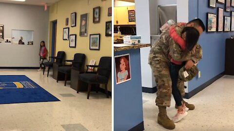 Military homecoming leaves even the teachers in tears