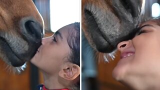 Little girl shares special bond with her pony