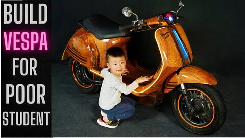 Woodworker Build Vespa Scooters 2023 To Give To A Poor Student