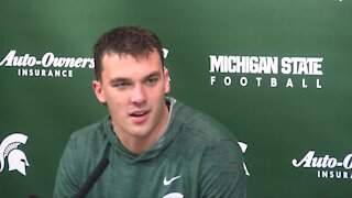 Michigan State QB speaks after win over No. 6 Michigan