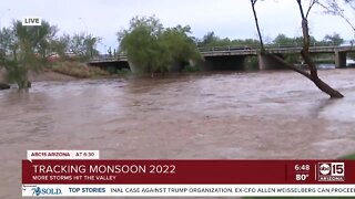 Areas in the East Valley flooded during monsoon storms