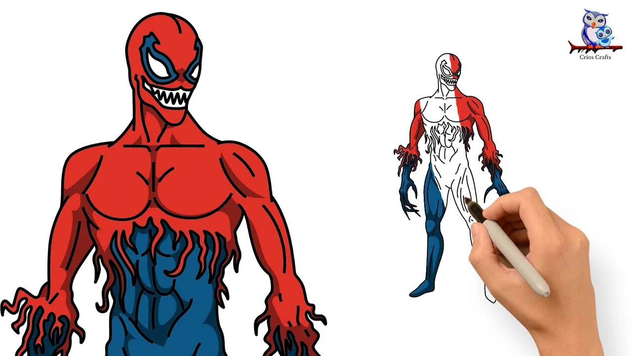 How to Draw Toxin Symbiote SpiderMan Step by Step