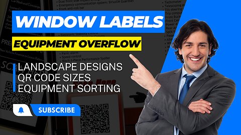 WebLot: Auto Dealer Sticker Design Feature Highlight: Equipment Overflow, QR Codes & Equipment Sort.