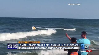 Small plane makes emergency landing just off the beach in Ocean City