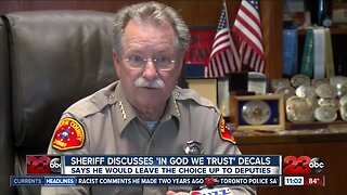Sheriff Youngblood discusses 'In God We Trust' decals