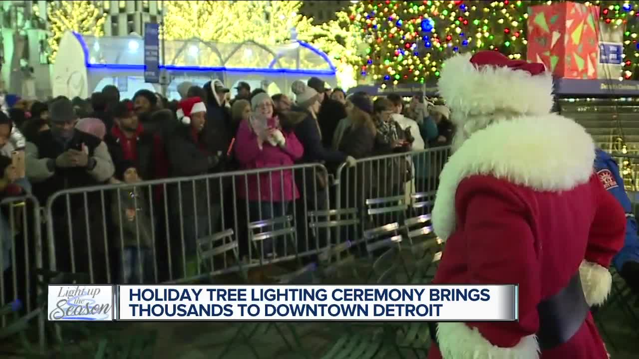 Holiday tree lighting ceremony brings thousands to downtown Detroit
