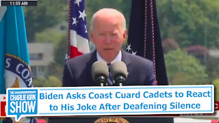 Biden Asks Coast Guard Cadets to React to His Joke After Deafening Silence