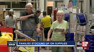 Families picking up supplies ahead of Hurricane Dorian