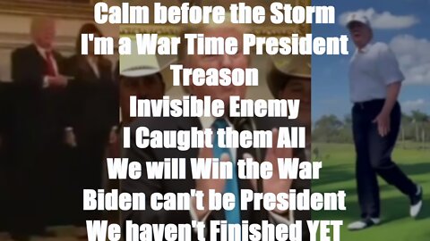 President Trump "Calm before the Storm", "I'm a War Time President", "Treason", "Invisible Enemy"