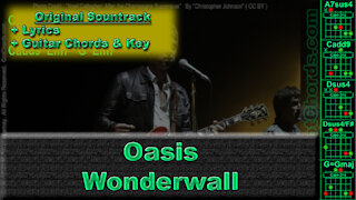 Oasis - Wonderwall - Original Song - Lyrics + Key + Guitar Chords (0004-A030)