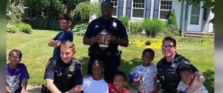 Cops join kids playing football