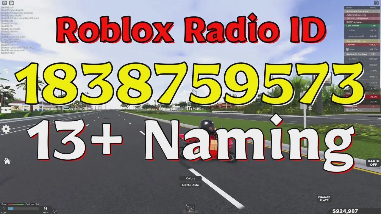 Naming Roblox Radio Codes/IDs