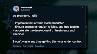 Biden Tweets He'll Implement National Mask Mandate As Pence and Harris Get Set To Debate