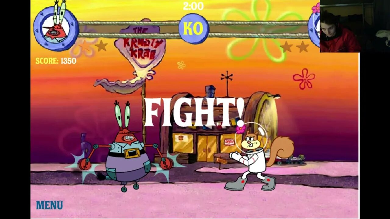 Mr Krabs Robot Vs Sandy Cheeks In A Nickelodeon Spongebob Squarepants