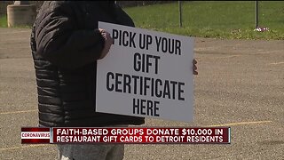 Faith-based groups donate $10K in restaurant gift cards to Detroit residents