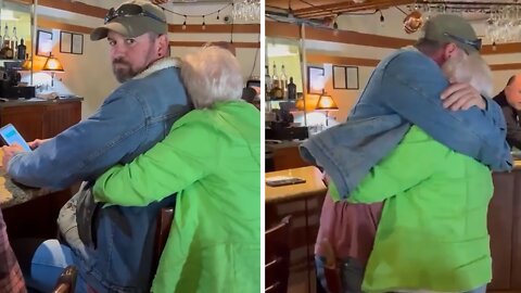 Son completely shocked after getting surprise visit from his mom