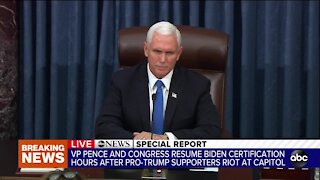Vice President Pence remarks after resuming Biden certification