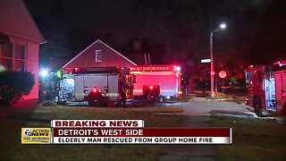 Elderly man rescued from group home fire in Detroit
