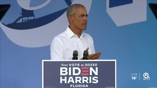 Obama says Biden 'made me a better president' during rally in North Miami