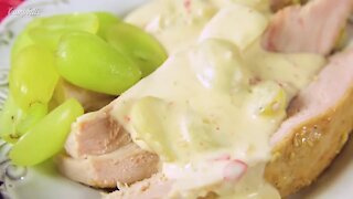 Smoked Turkey Breast with Cheese and Gravy Sauce