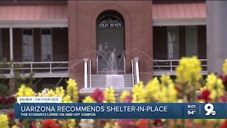UArizona recommends shelter in place
