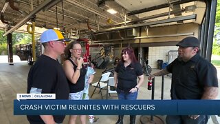 Motorcycle crash victim reunites with rescuers