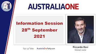 AustraliaOne Party - Information Session - 28th September 2021