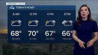Slight chance for showers Sunday with cooler temperatures