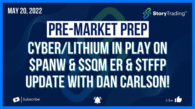 5/20/22 PreMarket Prep: Cyber/Lithium in Play on $PANW & $SQM ER + $TFFP Update with Dan Carlson!