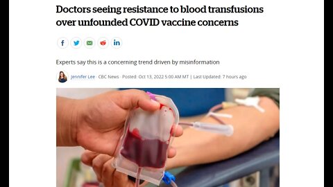 Doctors seeing resistance to blood transfusions over "unfounded" COVID vaccine concerns