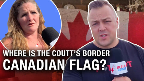 What happened to the giant Canadian flag from the Coutts blockade?