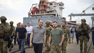 Zelenskyy Visits Port As Ukraine Prepares To Ship Out Grain