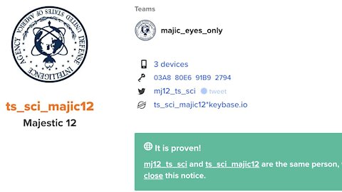 [MEQ #67: 14 August 2020] Majestic 12 verify their new Twitter account @MJ12_TS_SCI via Keybase