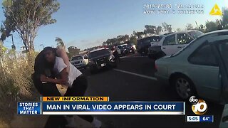 Man in viral police video appears in court