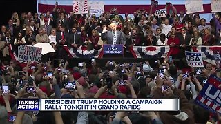 President Trump holding a campaign rally Thursday in Grand Rapids