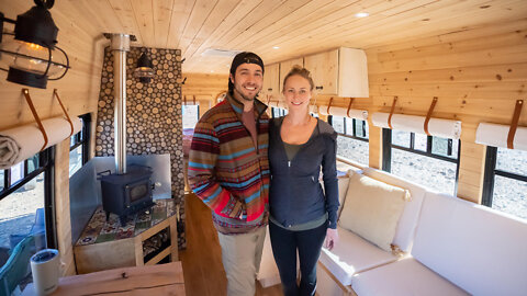 Expecting Couple Niki & Matt Live Full-Time In Their Shuttle School Bus