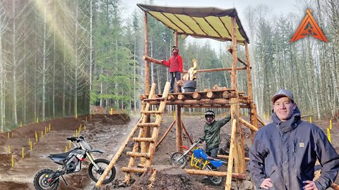 Building a Bushcraft Watchtower at the Backyard Dirt Bike Track